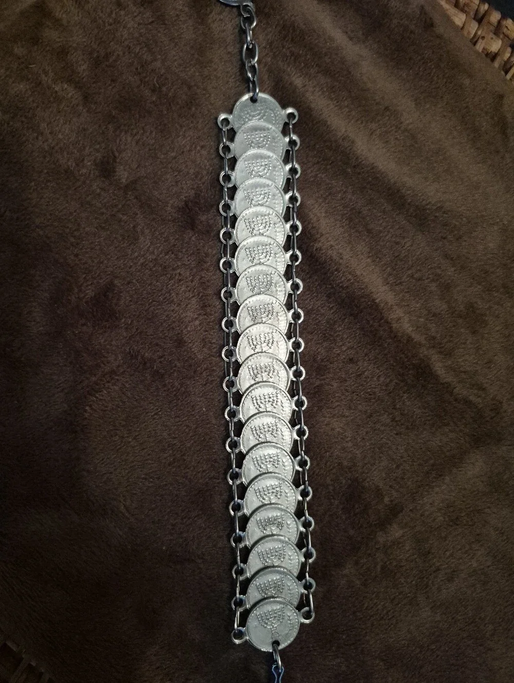Silver-Tone Jewish Coin Link Bracelet - Women's Jewelry